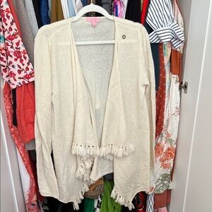 Lilly Pulitzer Cream Knit Sweater with Pink Label